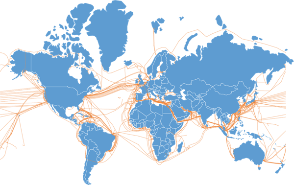 Undersea Fiber Optic Cable map