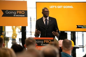 Lieutenant Governor Garlin Gilchrist at Going PRO program launch press conference