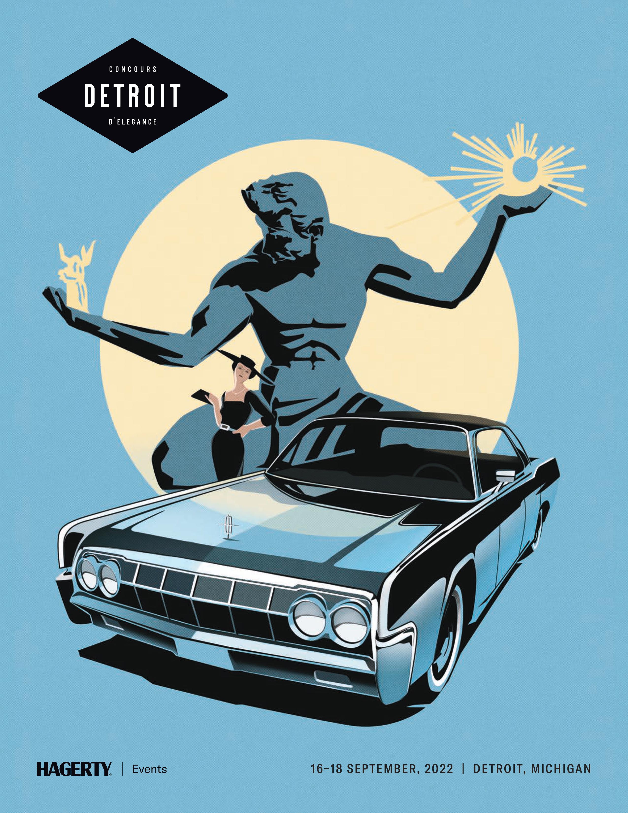 Detroit Concours 2022 Program Cover Artwork by Chris Keeyoung Ban
