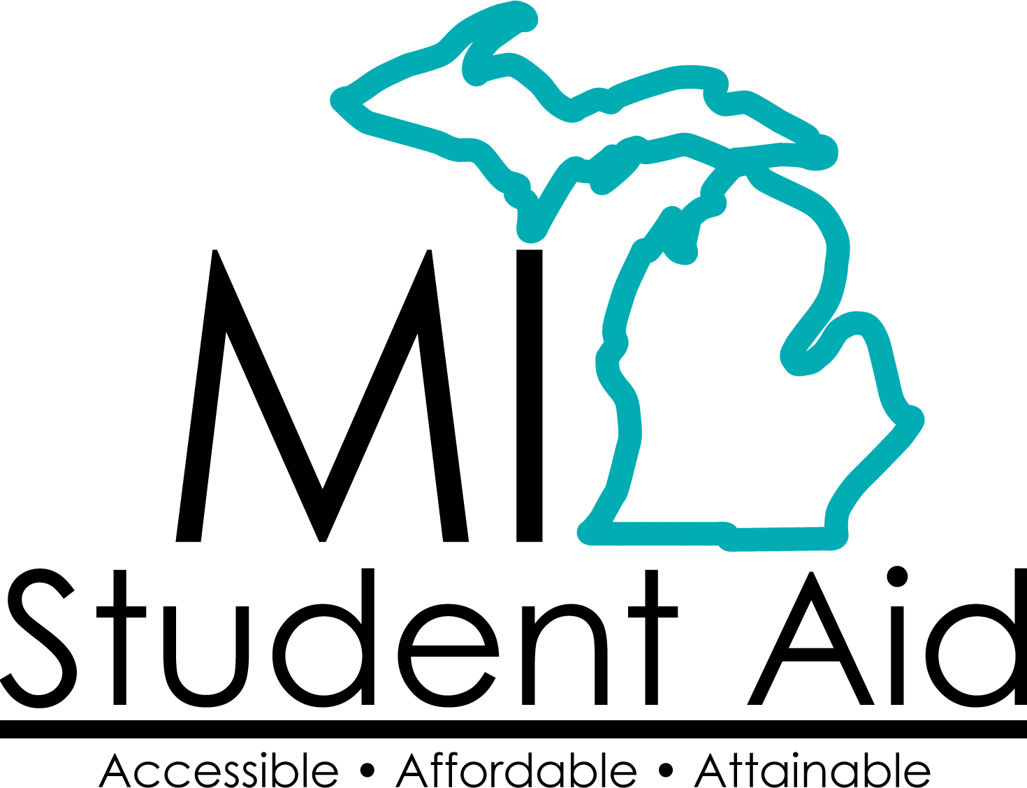 MI Student Aid Logo Teal Black Transparent Background